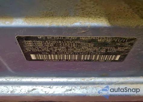 2012 Subaru Impreza Premium из США, поврежденный, VIN JF1GJAD67CH011699